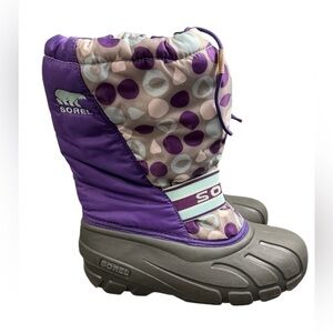 Sorel ladies Flurry Paisley Purple Black Snow Rain Winter Boots